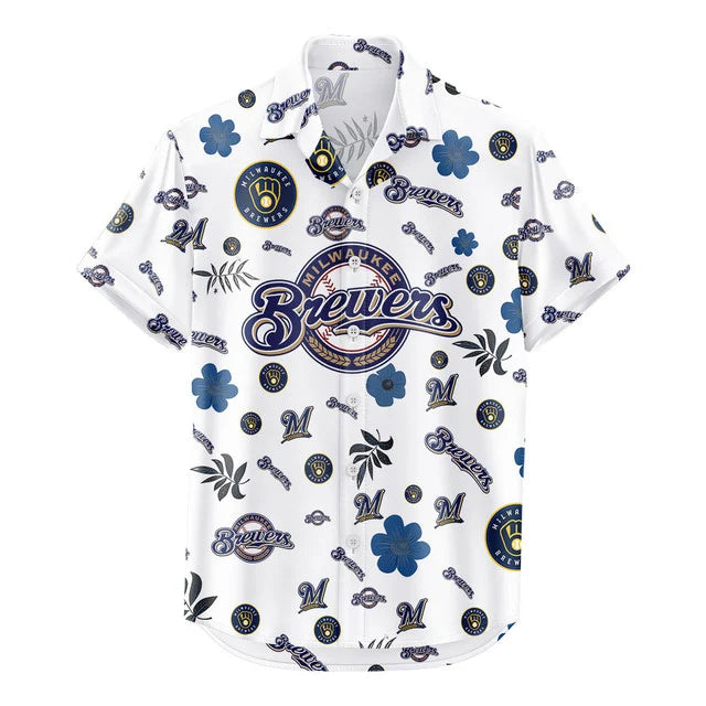 LIMITED EDITION - NEW CUSTOMIZED MLB15 MBS MILWAUKEE BREWERS UNISEX HAWAIIAN SHIRT & SHORTS SET