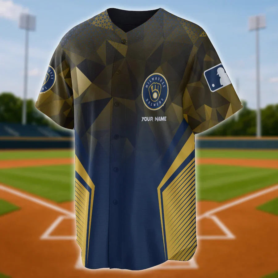 LIMITED EDITION - NEW CUSTOMIZED MLB15 MBS MILWAUKEE BREWERS BASEBALL JERSEY