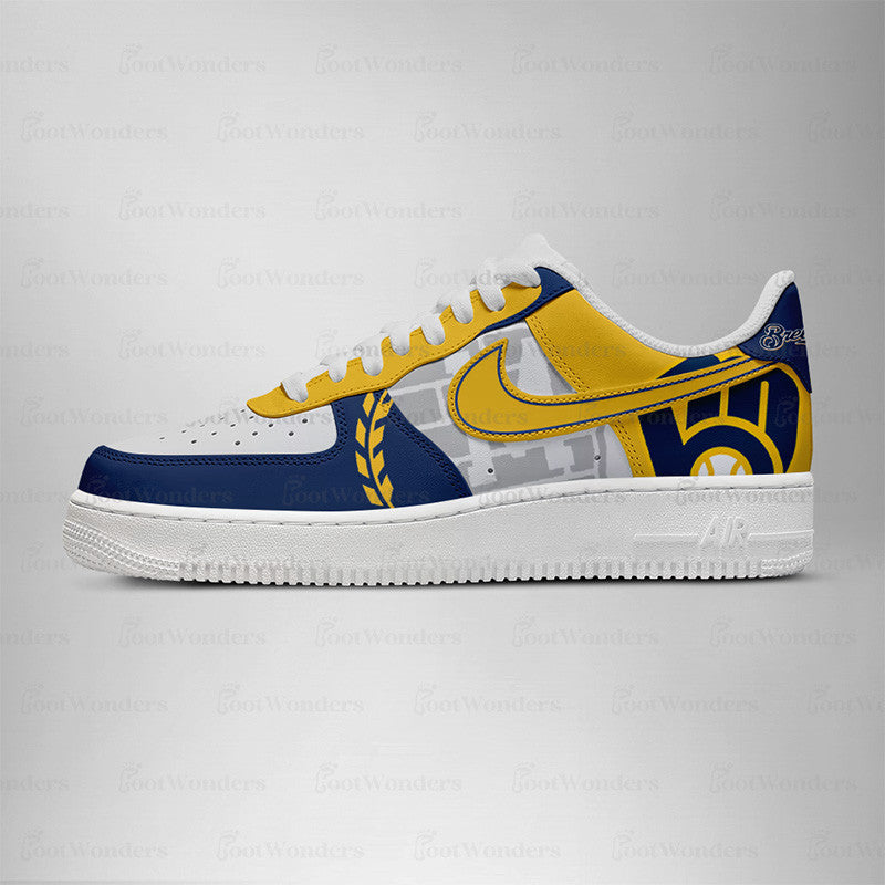 LIMITED EDITION - NEW CUSTOMIZED MLB15 MW BREWERS AF1 SHOES