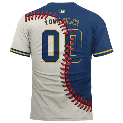 LIMITED EDITION - NEW CUSTOMIZED MLB15 MBS MILWAUKEE BREWERS BASEBALL JERSEY