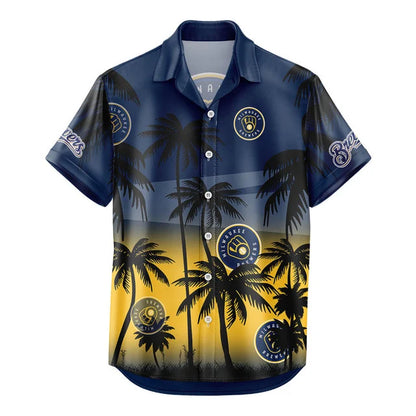 LIMITED EDITION - NEW CUSTOMIZED MLB15 MBS MILWAUKEE BREWERS UNISEX HAWAIIAN SHIRT & SHORTS SET