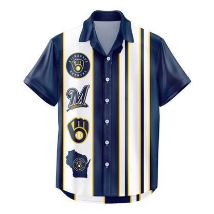 LIMITED EDITION - NEW CUSTOMIZED MLB15 MBS MILWAUKEE BREWERS UNISEX HAWAIIAN SHIRT