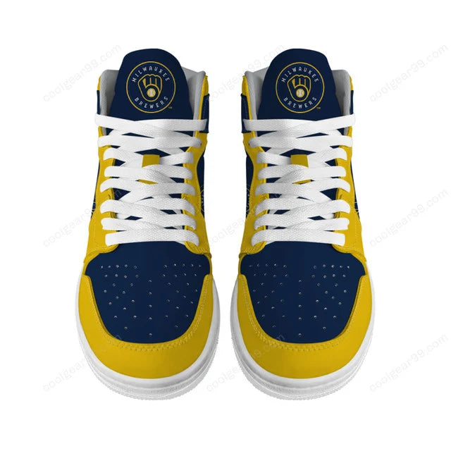 LIMITED EDITION - NEW CUSTOMIZED MLB15 MW BREWERS AIR JORDAN SNEAKERS