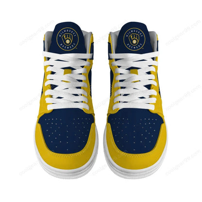 LIMITED EDITION - NEW CUSTOMIZED MLB15 MW BREWERS AIR JORDAN SNEAKERS