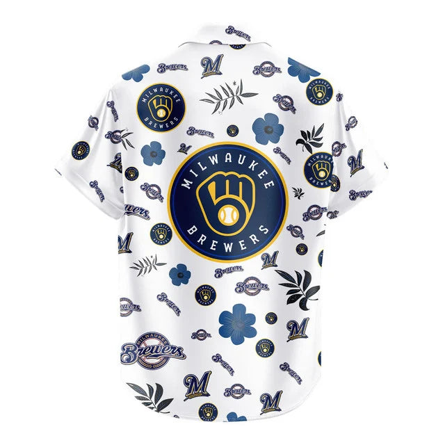 LIMITED EDITION - NEW CUSTOMIZED MLB15 MBS MILWAUKEE BREWERS UNISEX HAWAIIAN SHIRT & SHORTS SET