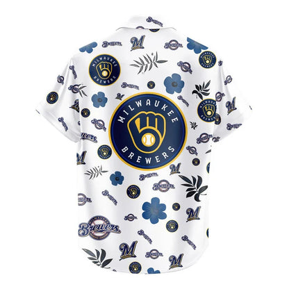 LIMITED EDITION - NEW CUSTOMIZED MLB15 MBS MILWAUKEE BREWERS UNISEX HAWAIIAN SHIRT & SHORTS SET