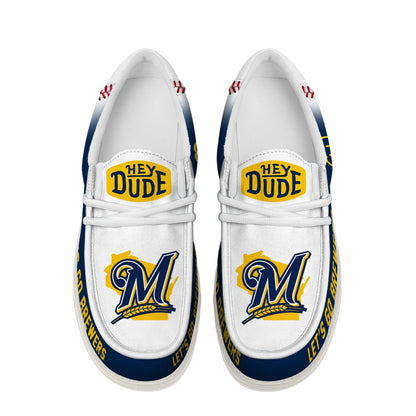 LIMITED EDITION - NEW CUSTOMIZED MLB15 MBS MILWAUKEE BREWERS LOAFER SHOES