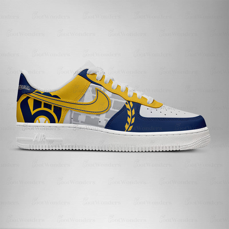 LIMITED EDITION - NEW CUSTOMIZED MLB15 MW BREWERS AF1 SHOES
