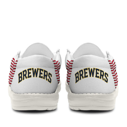LIMITED EDITION - NEW CUSTOMIZED MLB15 MBS MILWAUKEE BREWERS LOAFER SHOES