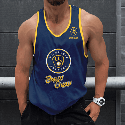 LIMITED EDITION - NEW CUSTOMIZED MLB15 MILWAUKEE BREWERS UNISEX TANK TOP