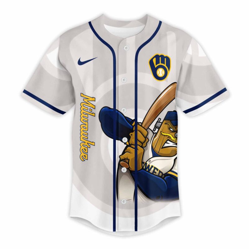 LIMITED EDITION - NEW CUSTOMIZED MLB15 MBS MILWAUKEE BREWERS BASEBALL JERSEY
