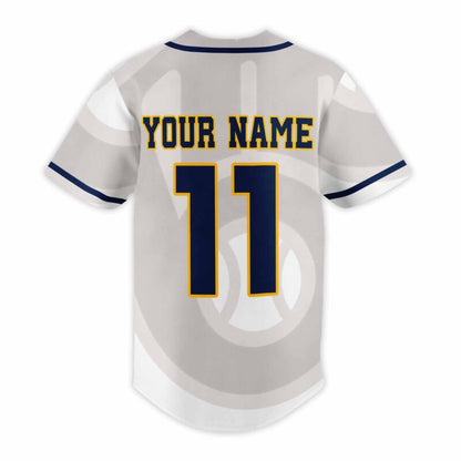 LIMITED EDITION - NEW CUSTOMIZED MLB15 MBS MILWAUKEE BREWERS BASEBALL JERSEY