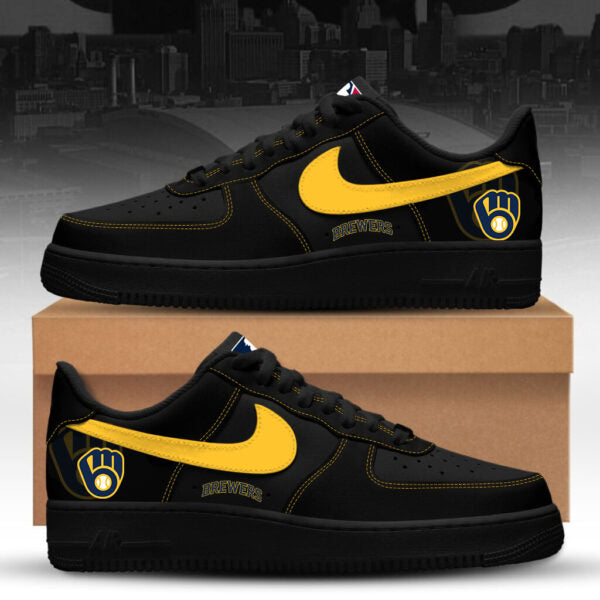 LIMITED EDITION - NEW CUSTOMIZED MLB15 MW BREWERS AF1 SNEAKERS