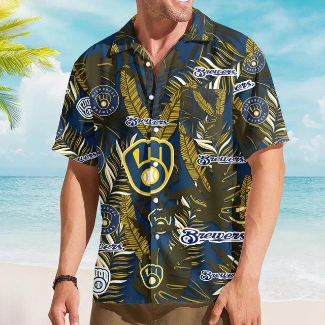 LIMITED EDITION - NEW CUSTOMIZED MLB15 MBS MILWAUKEE BREWERS UNISEX HAWAIIAN SHIRT