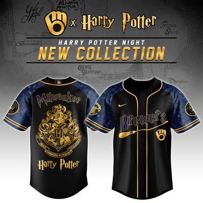 LIMITED EDITION - NEW CUSTOMIZED MLB15 MW BREWERS x HARRY POTTER BASEBALL JERSEY & CAP