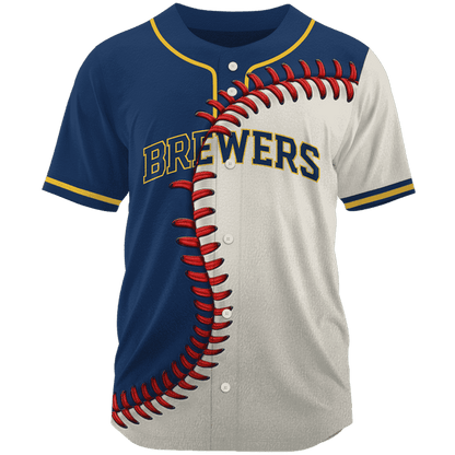 LIMITED EDITION - NEW CUSTOMIZED MLB15 MBS MILWAUKEE BREWERS BASEBALL JERSEY