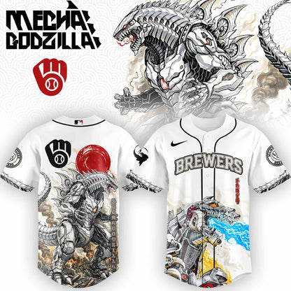 LIMITED EDITION - NEW CUSTOMIZED MLB15 MW BREWERS x GODZILLA BASEBALL JERSEY