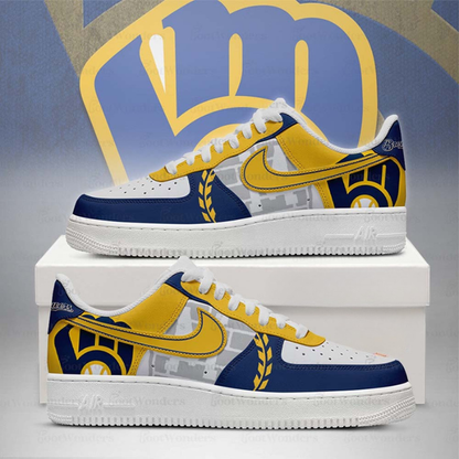 LIMITED EDITION - NEW CUSTOMIZED MLB15 MW BREWERS AF1 SHOES