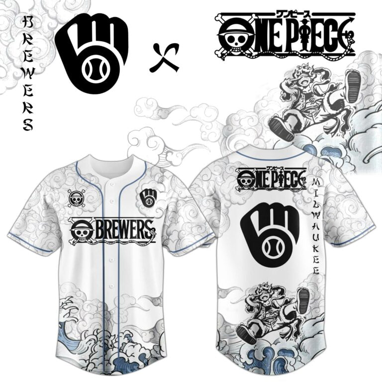 LIMITED EDITION - NEW CUSTOMIZED MLB15 MBS MILWAUKEE BREWERS x ONE PIECE BASEBALL JERSEY & CAP
