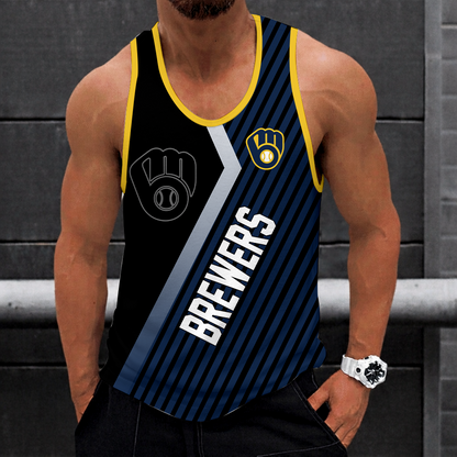 LIMITED EDITION - NEW CUSTOMIZED MLB15 MILWAUKEE BREWERS UNISEX TANK TOP
