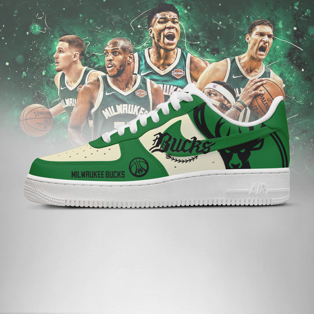 [HOT DEAL] NEW CUSTOMIZED NBA11 MBU MILWAUKEE BUCKS AF1 SHOES