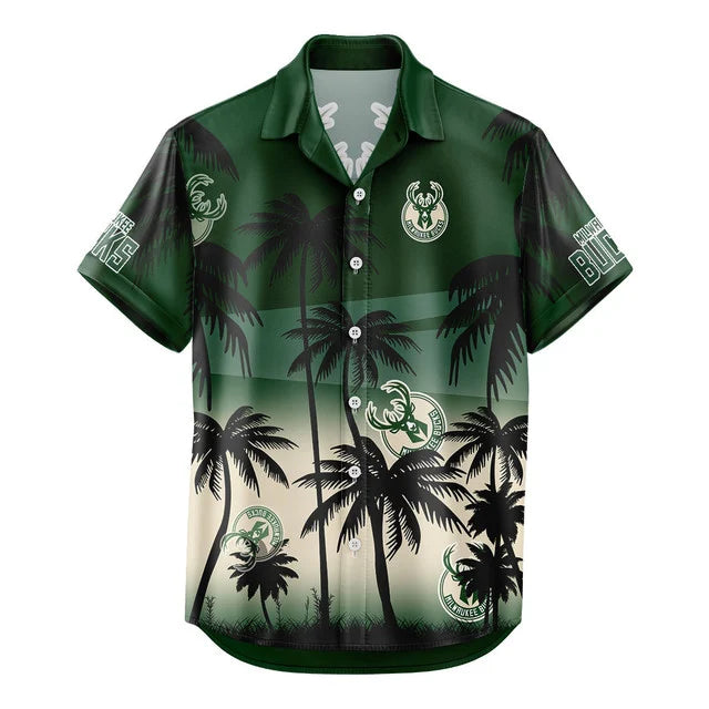LIMITED EDITION - NEW CUSTOMIZED NBA11 MBU MILWAUKEE BUCKS UNISEX HAWAIIAN SHIRT & SHORTS SET