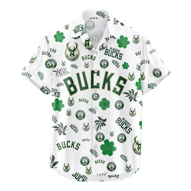 LIMITED EDITION - NEW CUSTOMIZED NBA11 MBU MILWAUKEE BUCKS UNISEX HAWAIIAN SHIRT & SHORTS SET