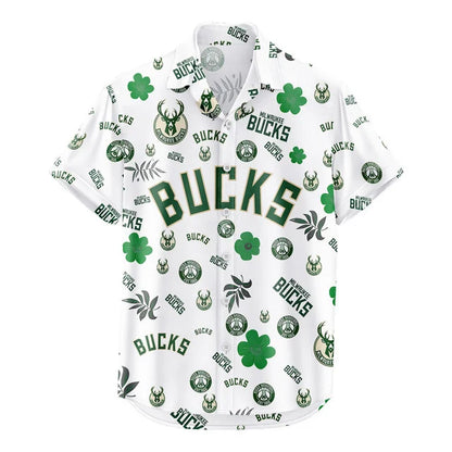 LIMITED EDITION - NEW CUSTOMIZED NBA11 MBU MILWAUKEE BUCKS UNISEX HAWAIIAN SHIRT & SHORTS SET