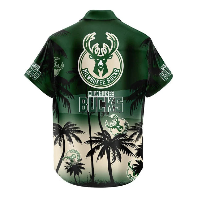 LIMITED EDITION - NEW CUSTOMIZED NBA11 MBU MILWAUKEE BUCKS UNISEX HAWAIIAN SHIRT & SHORTS SET
