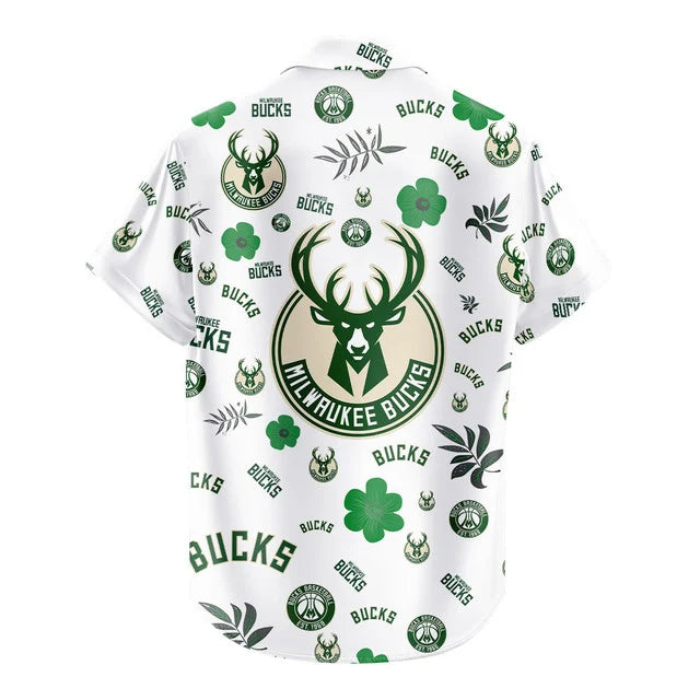 LIMITED EDITION - NEW CUSTOMIZED NBA11 MBU MILWAUKEE BUCKS UNISEX HAWAIIAN SHIRT & SHORTS SET