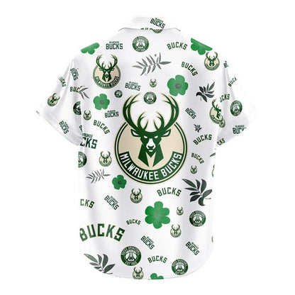 LIMITED EDITION - NEW CUSTOMIZED NBA11 MBU MILWAUKEE BUCKS UNISEX HAWAIIAN SHIRT & SHORTS SET