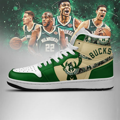 [HOT DEAL] NEW CUSTOMIZED NBA11 MBU MILWAUKEE BUCKS AIR JORDAN SNEAKERS