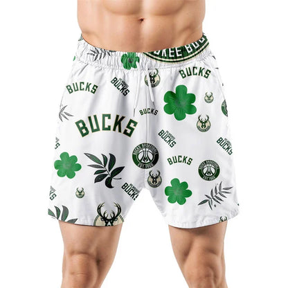 LIMITED EDITION - NEW CUSTOMIZED NBA11 MBU MILWAUKEE BUCKS UNISEX HAWAIIAN SHIRT & SHORTS SET
