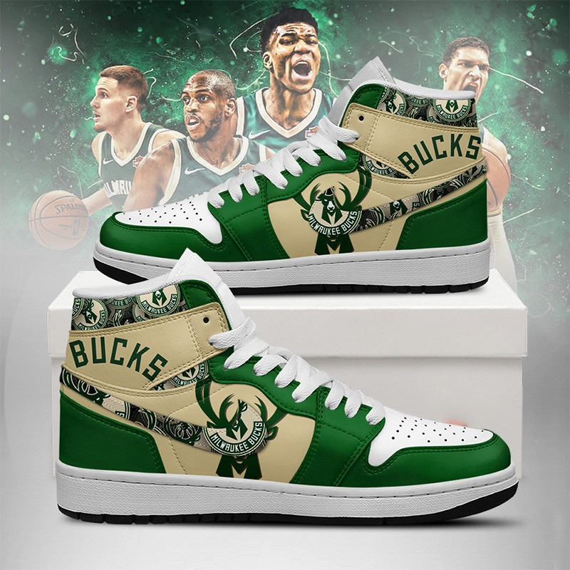 [HOT DEAL] NEW CUSTOMIZED NBA11 MBU MILWAUKEE BUCKS AIR JORDAN SNEAKERS