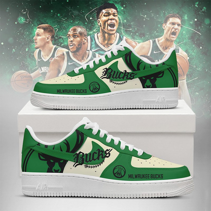 [HOT DEAL] NEW CUSTOMIZED NBA11 MBU MILWAUKEE BUCKS AF1 SHOES