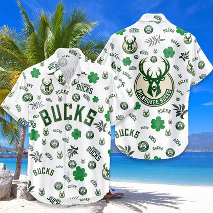 LIMITED EDITION - NEW CUSTOMIZED NBA11 MBU MILWAUKEE BUCKS UNISEX HAWAIIAN SHIRT & SHORTS SET