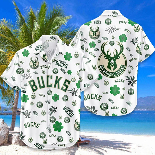 LIMITED EDITION - NEW CUSTOMIZED NBA11 MBU MILWAUKEE BUCKS UNISEX HAWAIIAN SHIRT & SHORTS SET