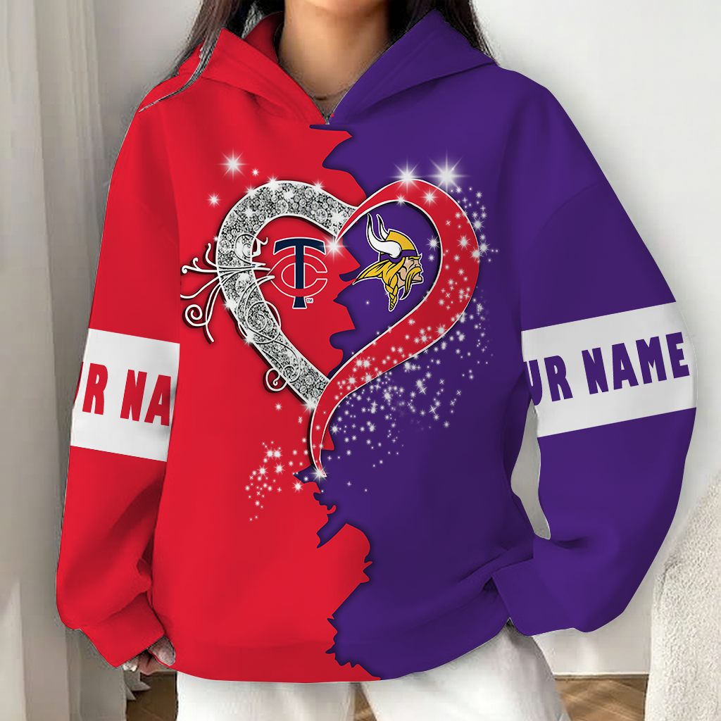 LIMITED EDITION - NEW CUSTOMIZED NFL05 MVK MINNESOTA VIKINGS x MLB22 MTS MINNESOTA TWINS UNISEX T-SHIRT, POLO, HOODIE & JACKETS
