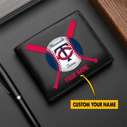 LIMITED EDITION - NEW CUSTOMIZED MLB22 MTS MINNESOTA TWINS LEATHER WALLET