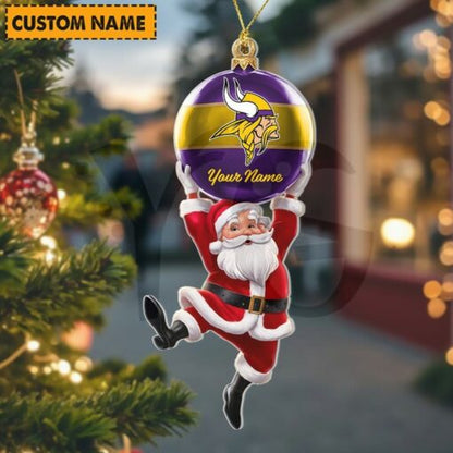 LIMITED EDITION - NEW CUSTOMIZED NFL05 MVK MINNESOTA VIKINGS CHRISTMAS ACRYLIC ORNAMENT