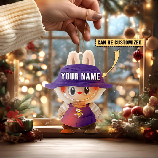 LIMITED EDITION - NEW CUSTOMIZED NFL05 MVK MINNESOTA VIKINGS LABUBU CHRISTMAS ACRYLIC ORNAMENT