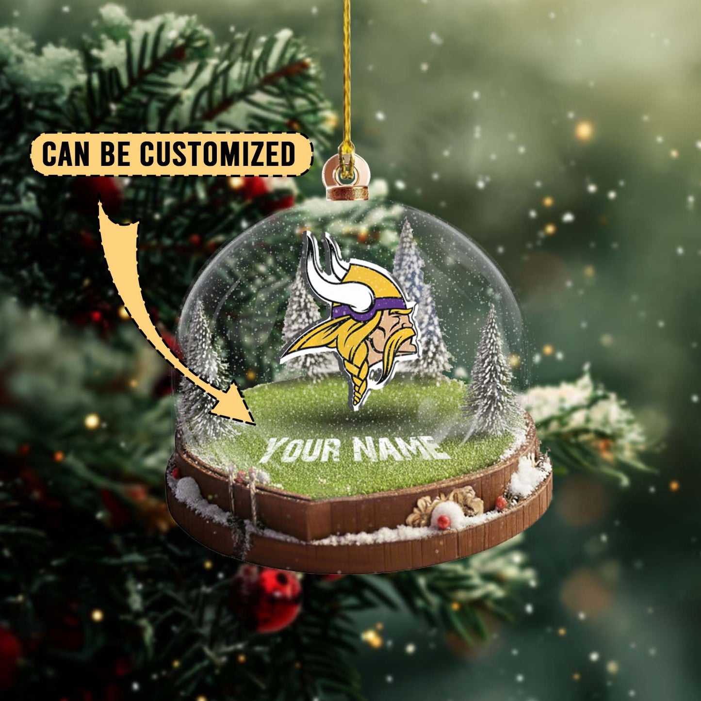 LIMITED EDITION - NEW CUSTOMIZED NFL05 MVK MINNESOTA VIKINGS ACRYLIC ORNAMENT
