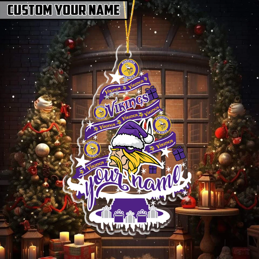 LIMITED EDITION - NEW CUSTOMIZED NFL05 MVK MINNESOTA VIKINGS ORNAMENT