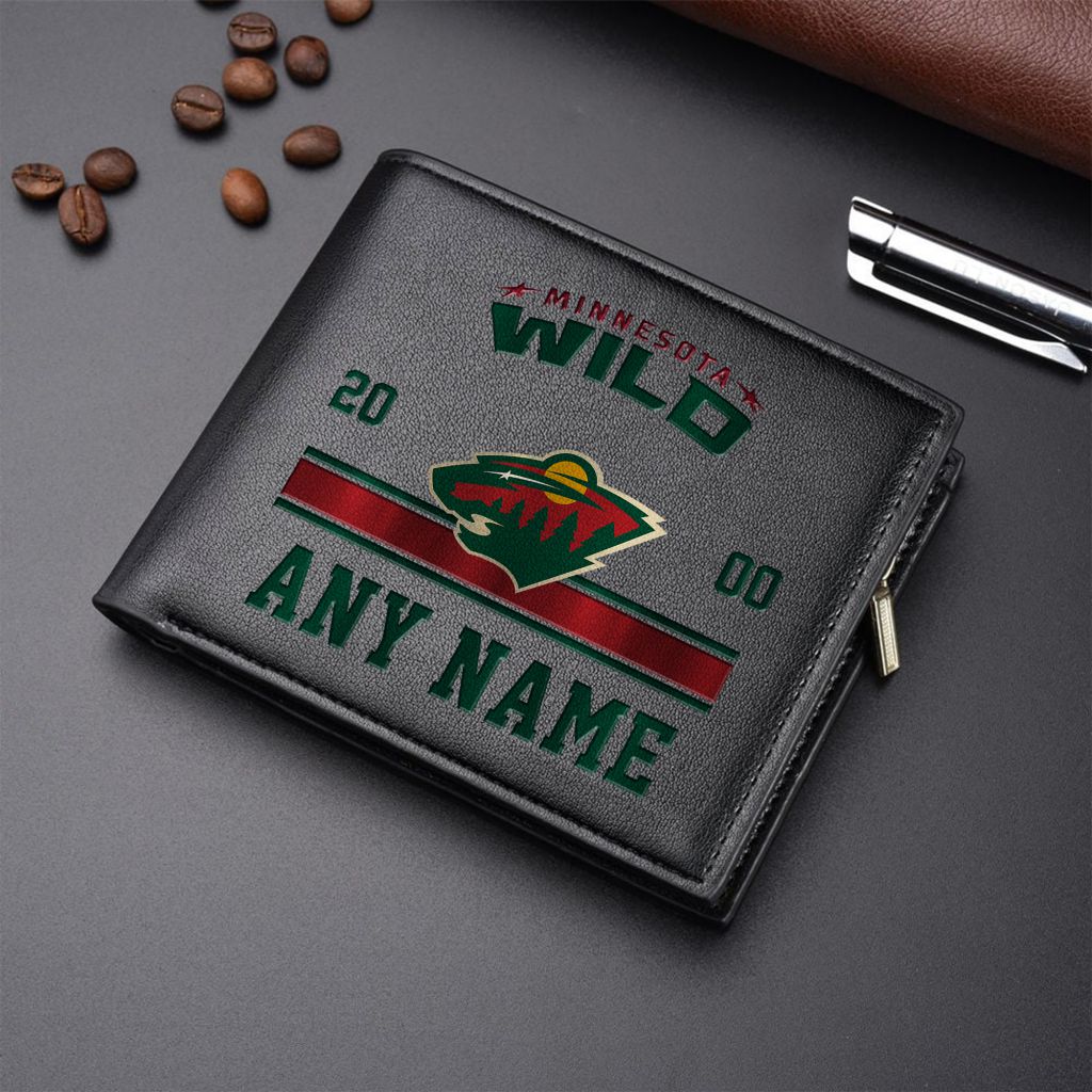 LIMITED EDITION - NEW CUSTOMIZED NHL13 MNW MINNESOTA WILD LEATHER WALLET