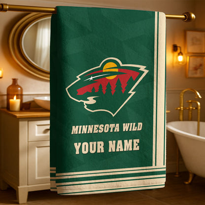 LIMITED EDITION - NEW CUSTOMIZED NHL13 MNW MINNESOTA WILD BEACH & BATH TOWEL