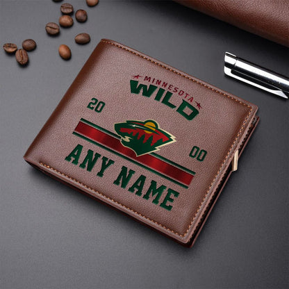 LIMITED EDITION - NEW CUSTOMIZED NHL13 MNW MINNESOTA WILD LEATHER WALLET