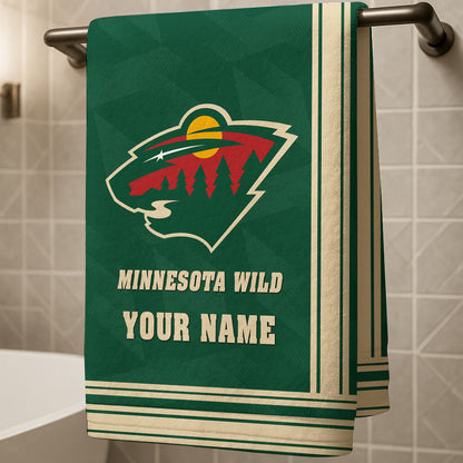 LIMITED EDITION - NEW CUSTOMIZED NHL13 MNW MINNESOTA WILD BEACH & BATH TOWEL