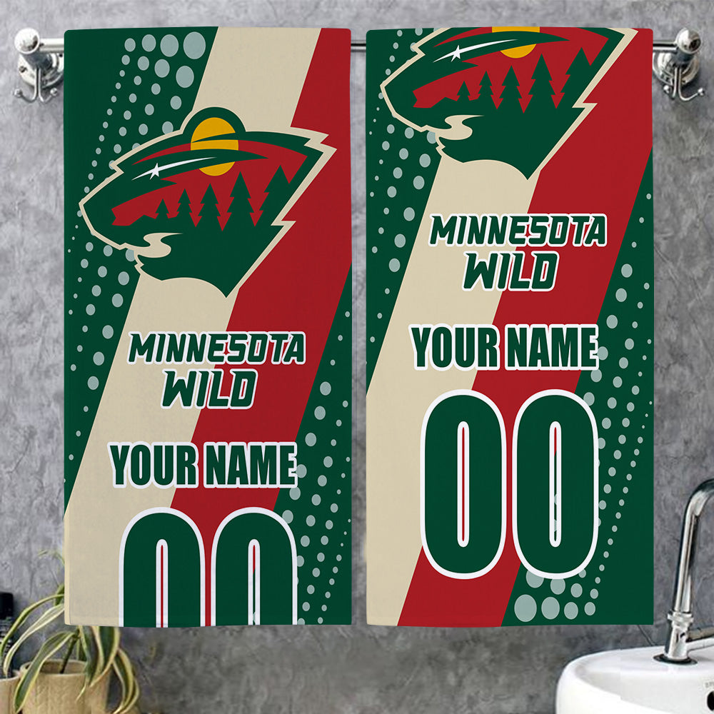 LIMITED EDITION - NEW CUSTOMIZED NHL13 MNW MINNESOTA WILD BEACH & BATH TOWEL
