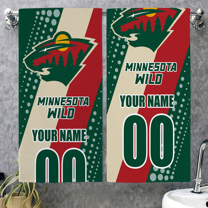 LIMITED EDITION - NEW CUSTOMIZED NHL13 MNW MINNESOTA WILD BEACH & BATH TOWEL