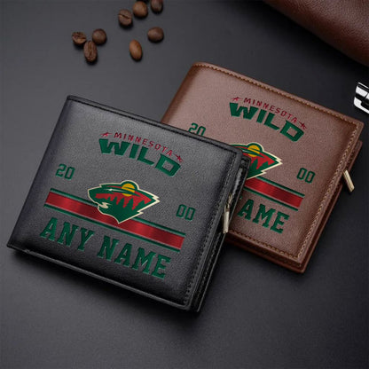 LIMITED EDITION - NEW CUSTOMIZED NHL13 MNW MINNESOTA WILD LEATHER WALLET